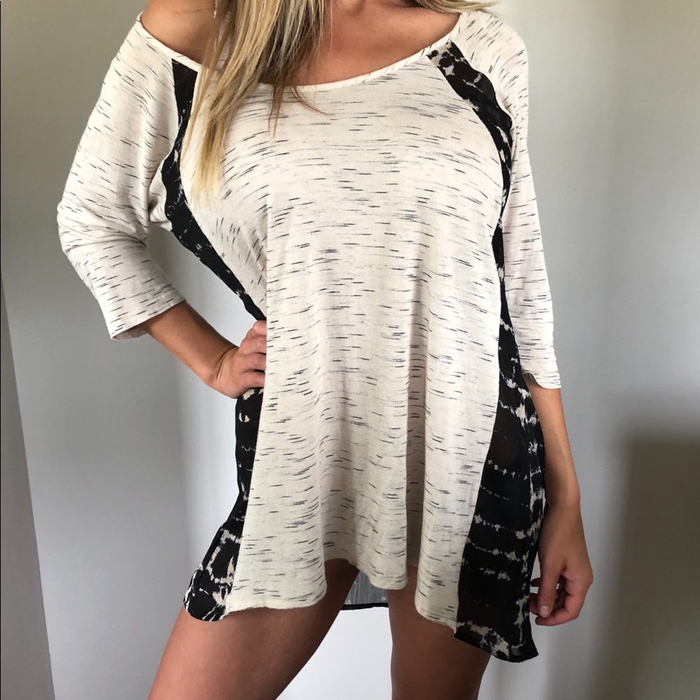 Oversized Boho Chic 3/4 sleeve Top